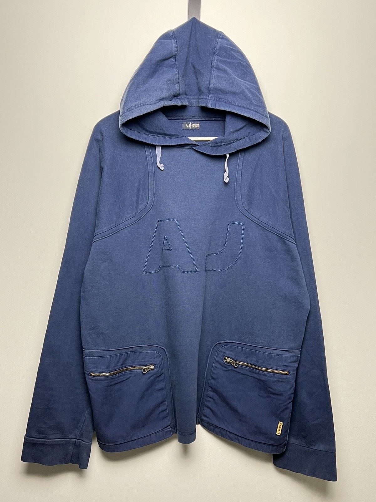 Giorgio Armani armani y2k vintage washed hoodie Size US L / EU 52-54 / 3 - 6 Thumbnail