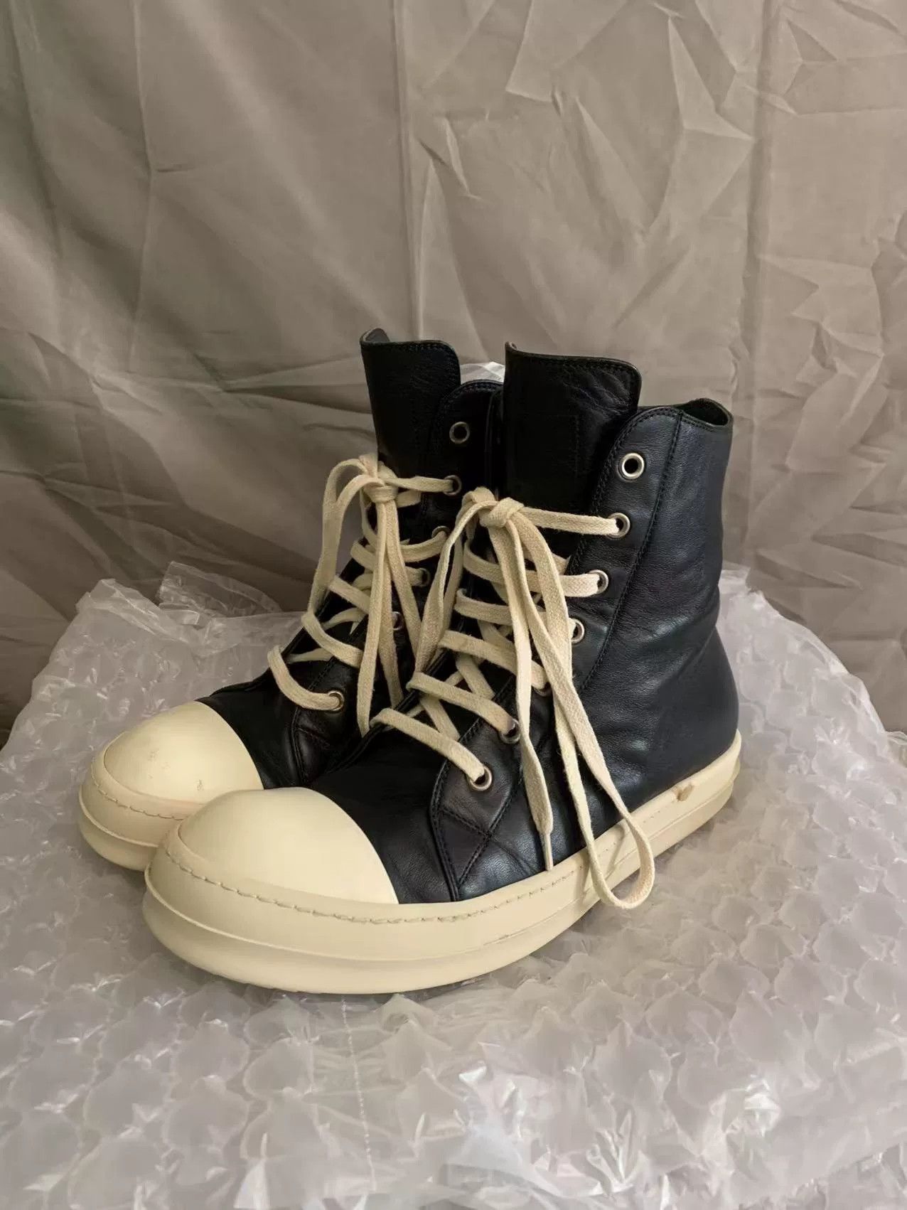 Rick Owens high-top leather sneakers rick owens Size US 7 / EU 40 - 1 Thumbnail