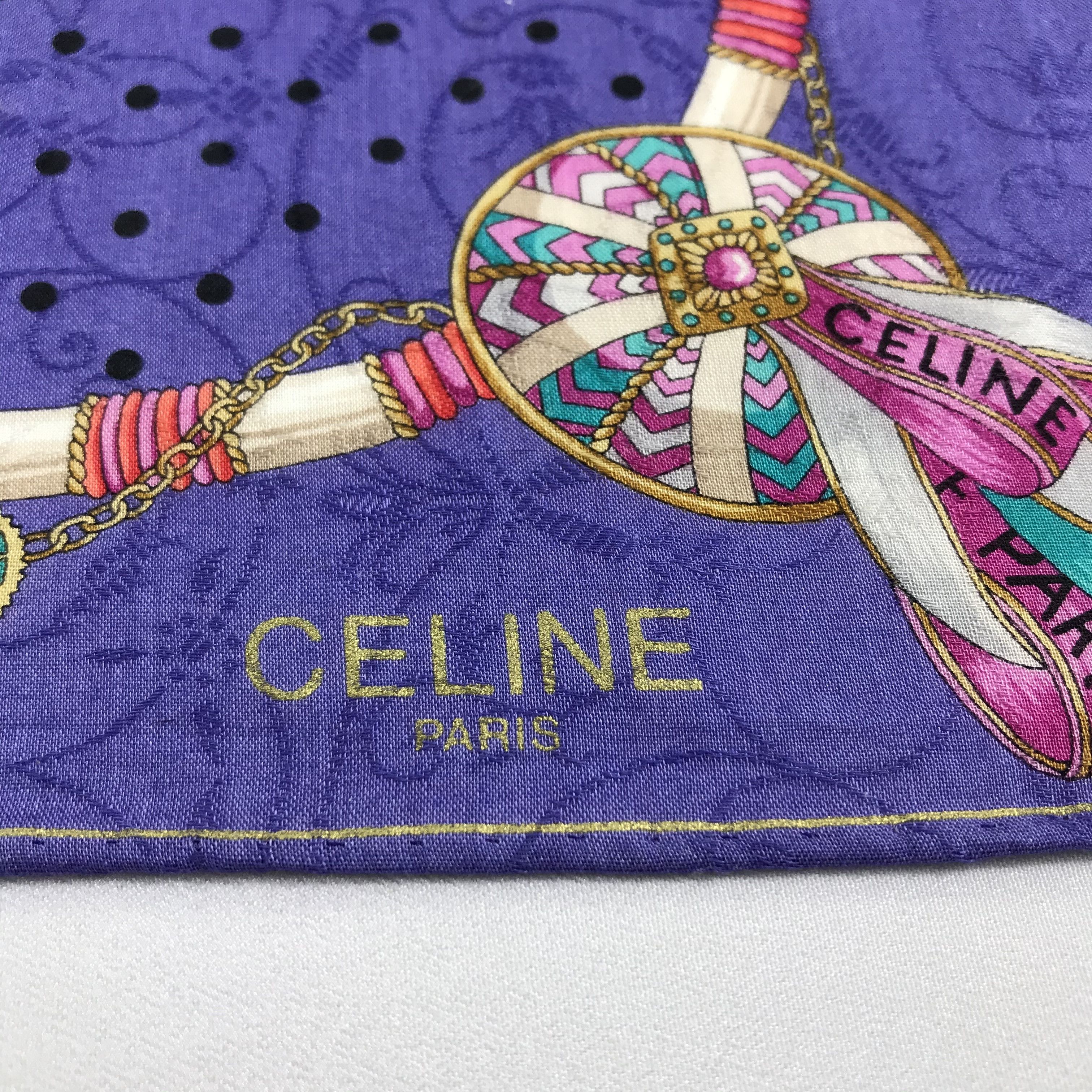 Celine Celine Gold Chains Handkerchief Neckerchief Bandana H814 Size ONE SIZE - 3 Thumbnail