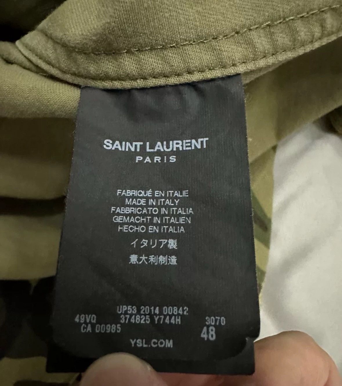 Saint Laurent Paris Saint Laurent 14fw gold border camouflage workwear jacket Size US L / EU 52-54 / 3 - 6 Thumbnail
