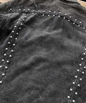 Levi's Vintage 90s Levi's Faded Black Studded Trucker Jacket Size US XL / EU 56 / 4 - 11 Thumbnail