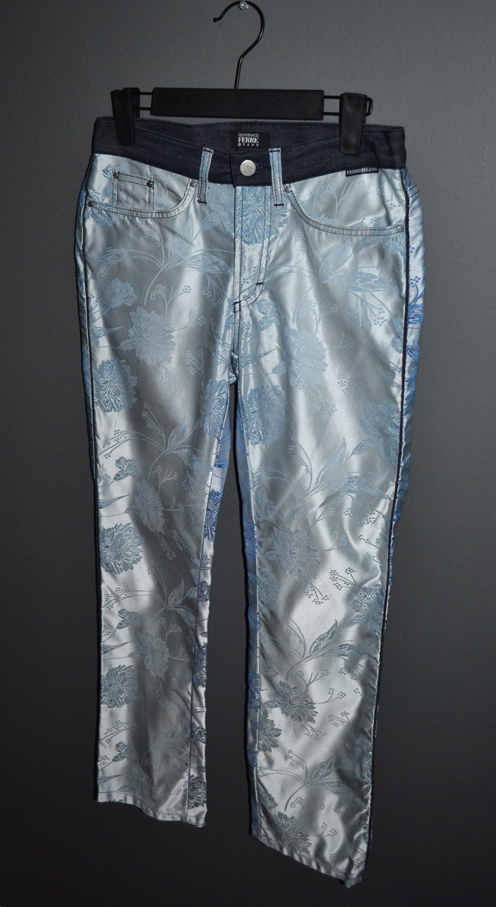 Gianfranco Ferre × Vintage Ferre Vintage Metallic Floral Pants Jeans 27 size Gianfranco Size 27" / US 4 / IT 40 - 3 Thumbnail