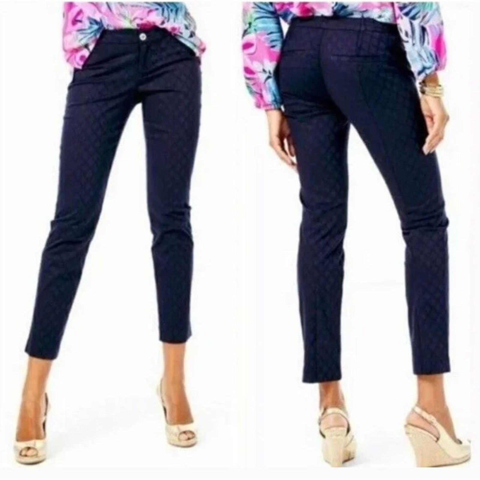 Lilly Pulitzer Lilly Pulitzer Kelly Pants 8 Navy Blue Excellent very gently Size 30" / US 8 / IT 44 - 1 Thumbnail