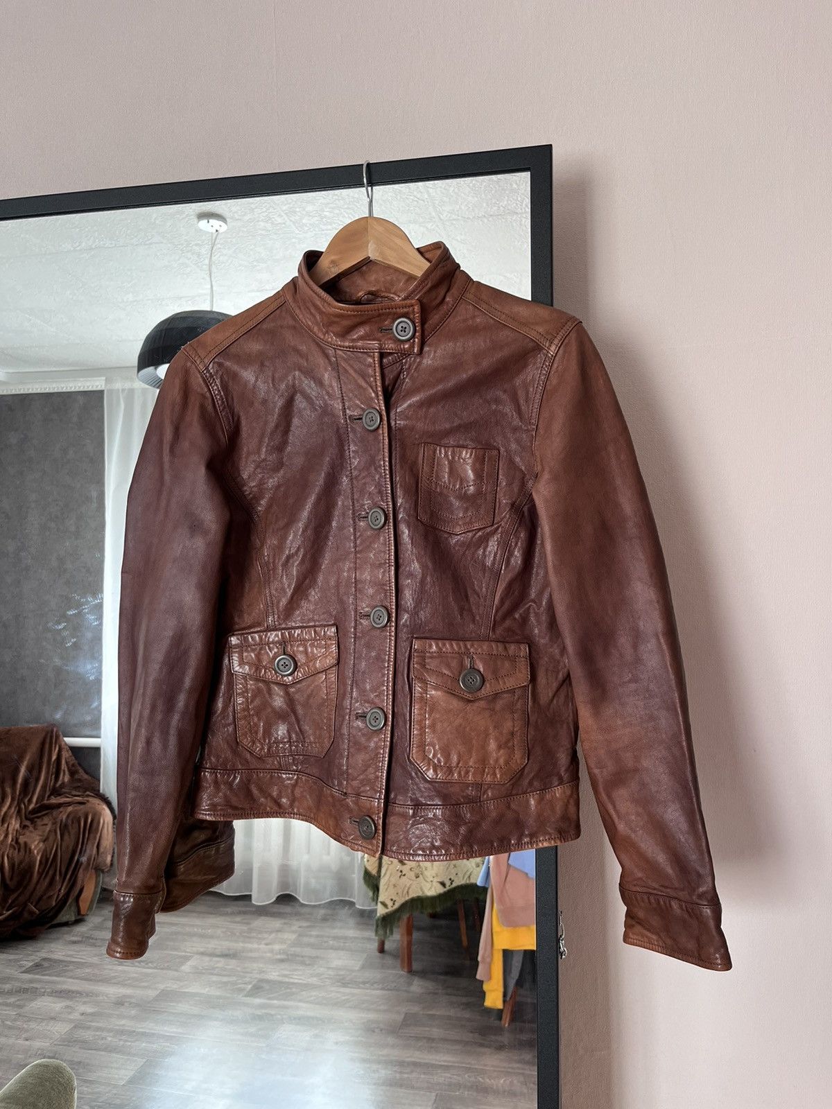 Gap Gap Vintage Brown Leather Woman Button Jacket 90’s Size M / US 6-8 / IT 42-44 - 2 Thumbnail