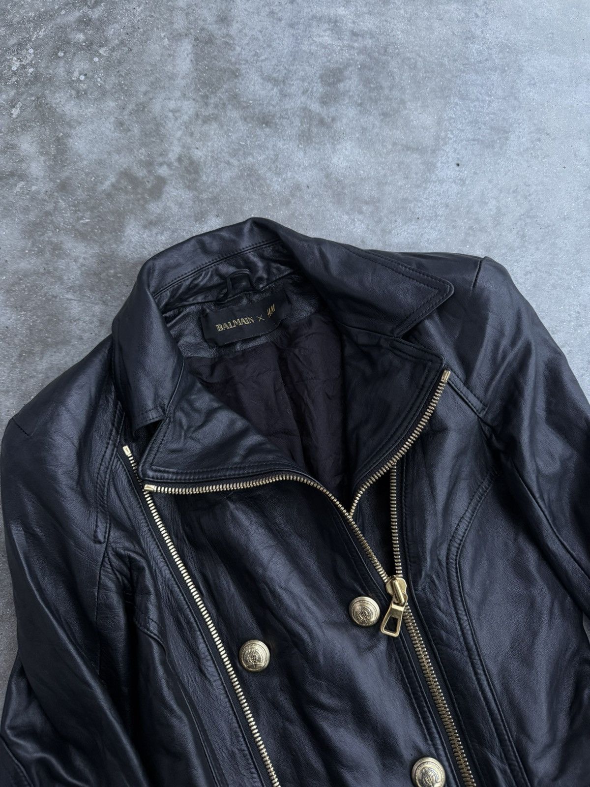 Balmain × H&M ❗️RARE❗️Balmain x h&m collab leather jacket Size XS / US 0-2 / IT 36-38 - 2 Thumbnail