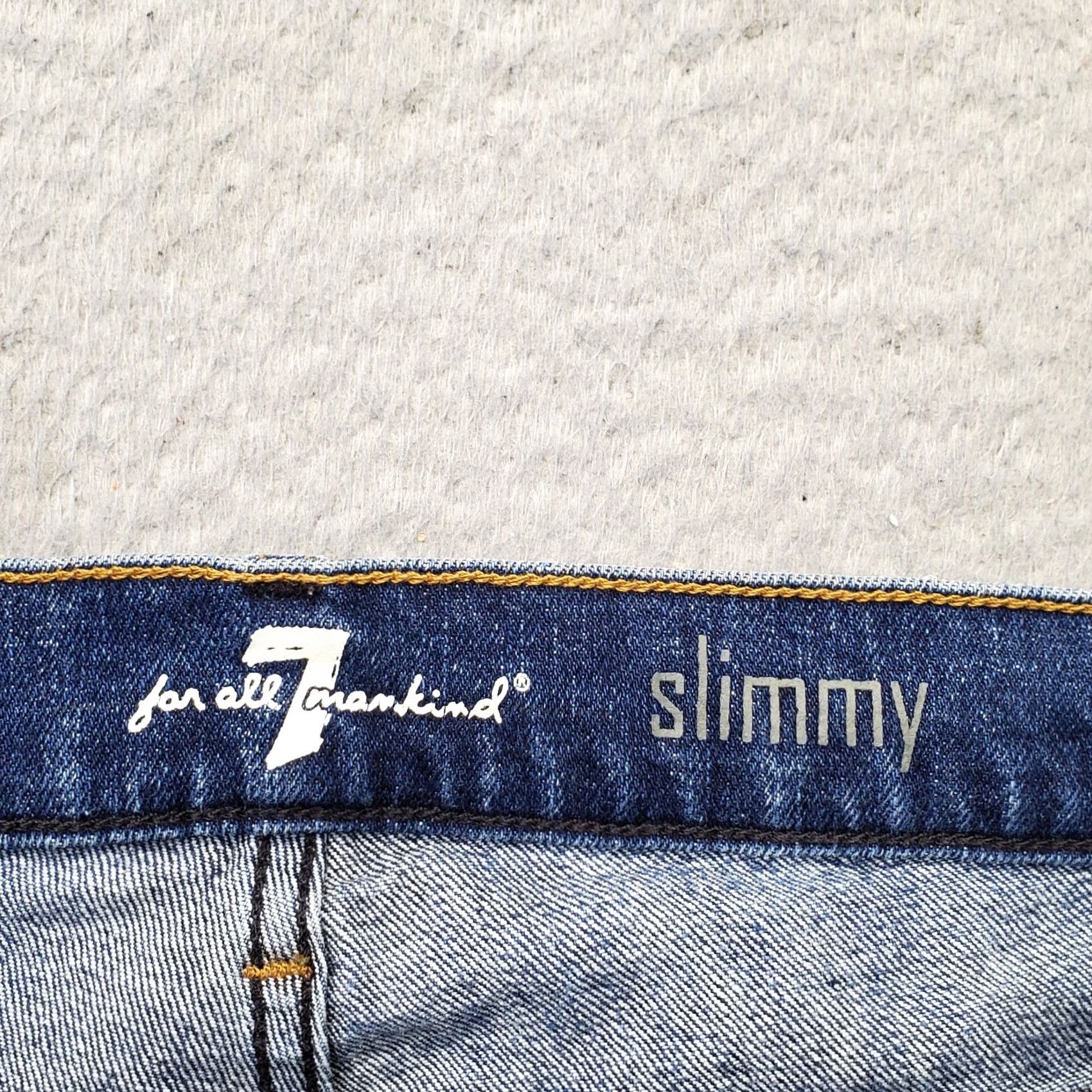 7 For All Mankind 7 For All Mankind Jeans Womens 32 Blue Denim Straight Slim Patch Logo Size 24" / US 00 / IT 34 - 7 Thumbnail
