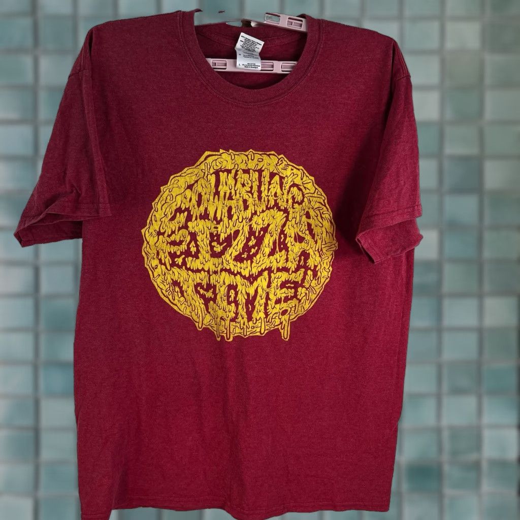 Gildan VTG Gildan Heavy Cotton T-Shirt Adult L Red Pizza Time 90s Retro Graphic Print Crew Neck Short Sleeve Mens Size US L / EU 52-54 / 3 - 1 Thumbnail