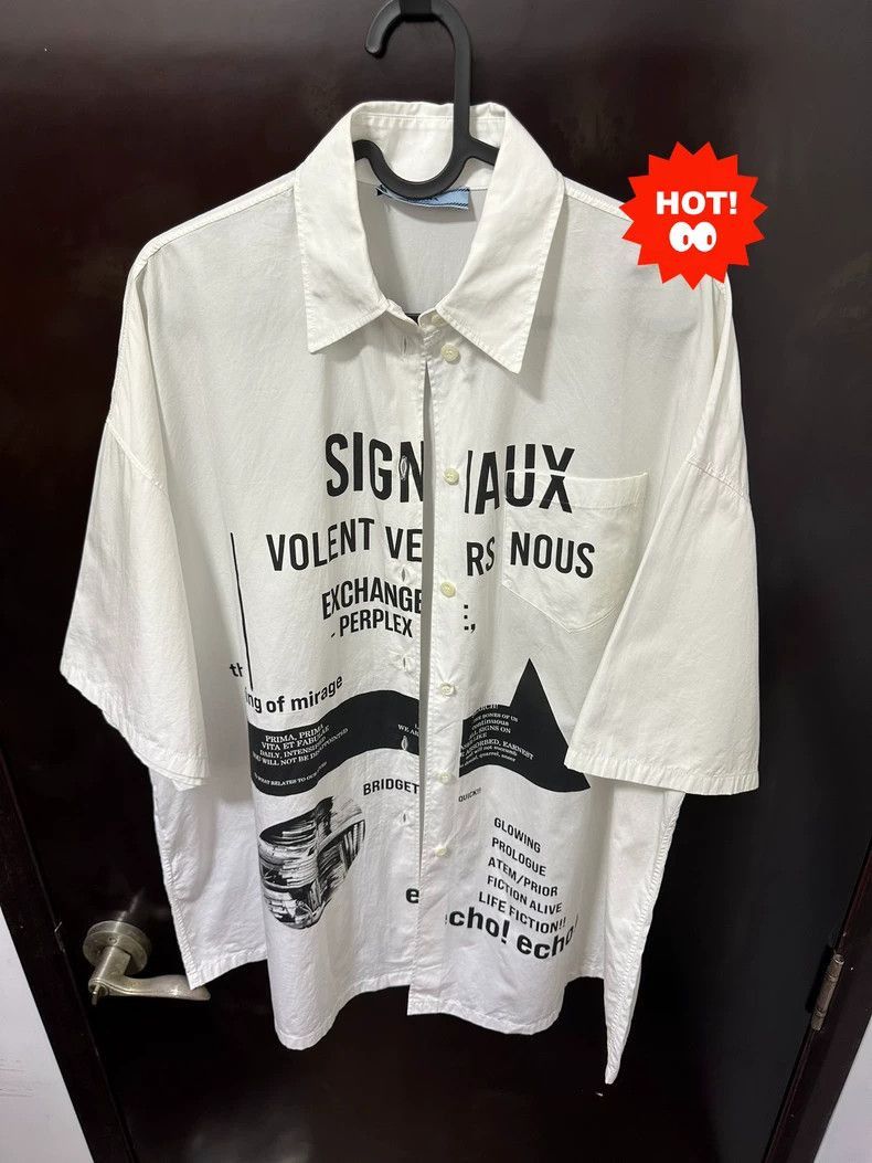 Raf Simons Raf Simons White Short Sleeve Bowling Shirt-2506 Size US M / EU 48-50 / 2 - 1 Thumbnail