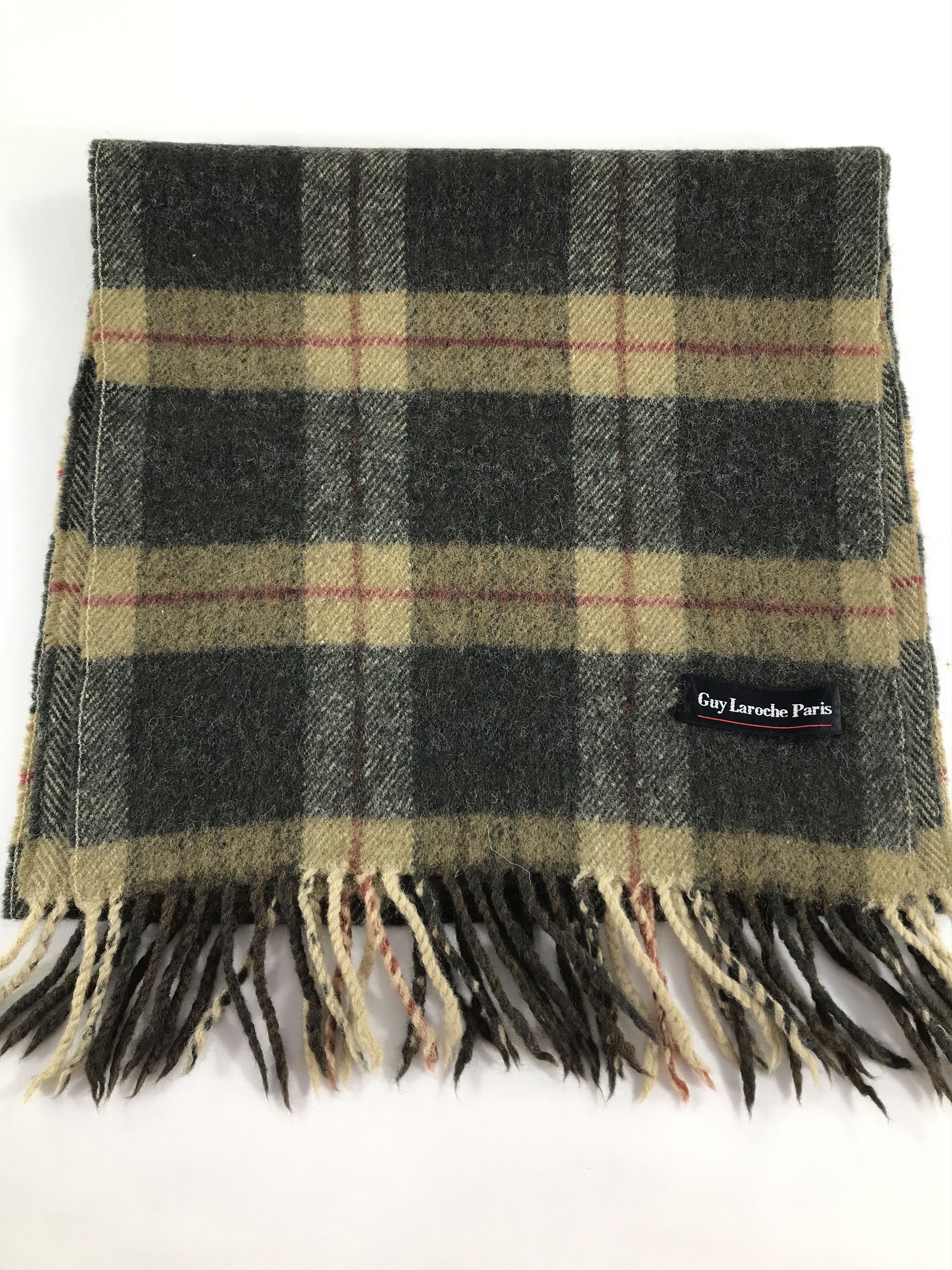 Guy Laroche Guy Laroche Tartan Wool Scarf Muffler V526 Size ONE SIZE - 2 Thumbnail