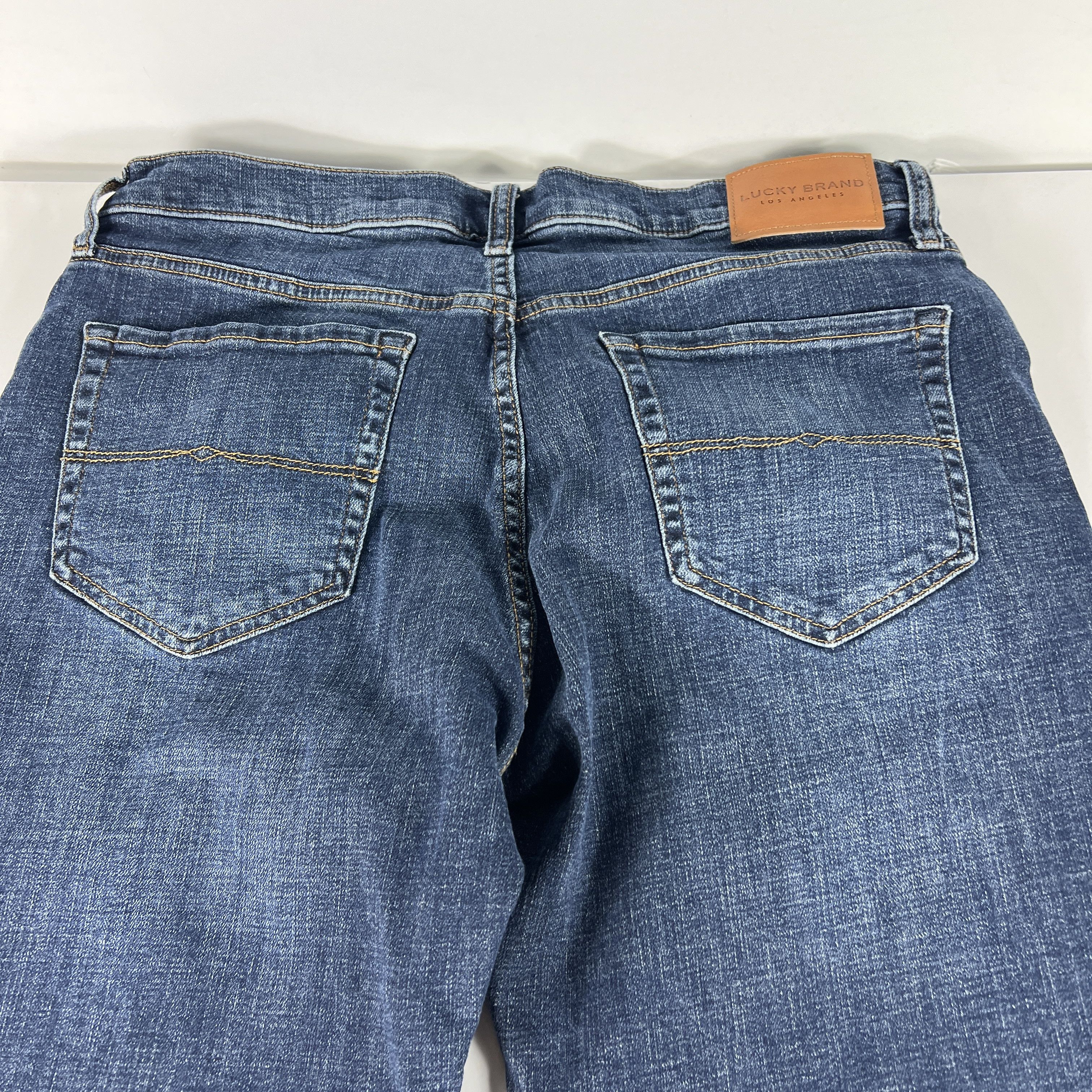 Lucky Brand Lucky Brand Jean 121 Slim Straight Blue Faded Stretch Denim Size US 33 - 14 Thumbnail
