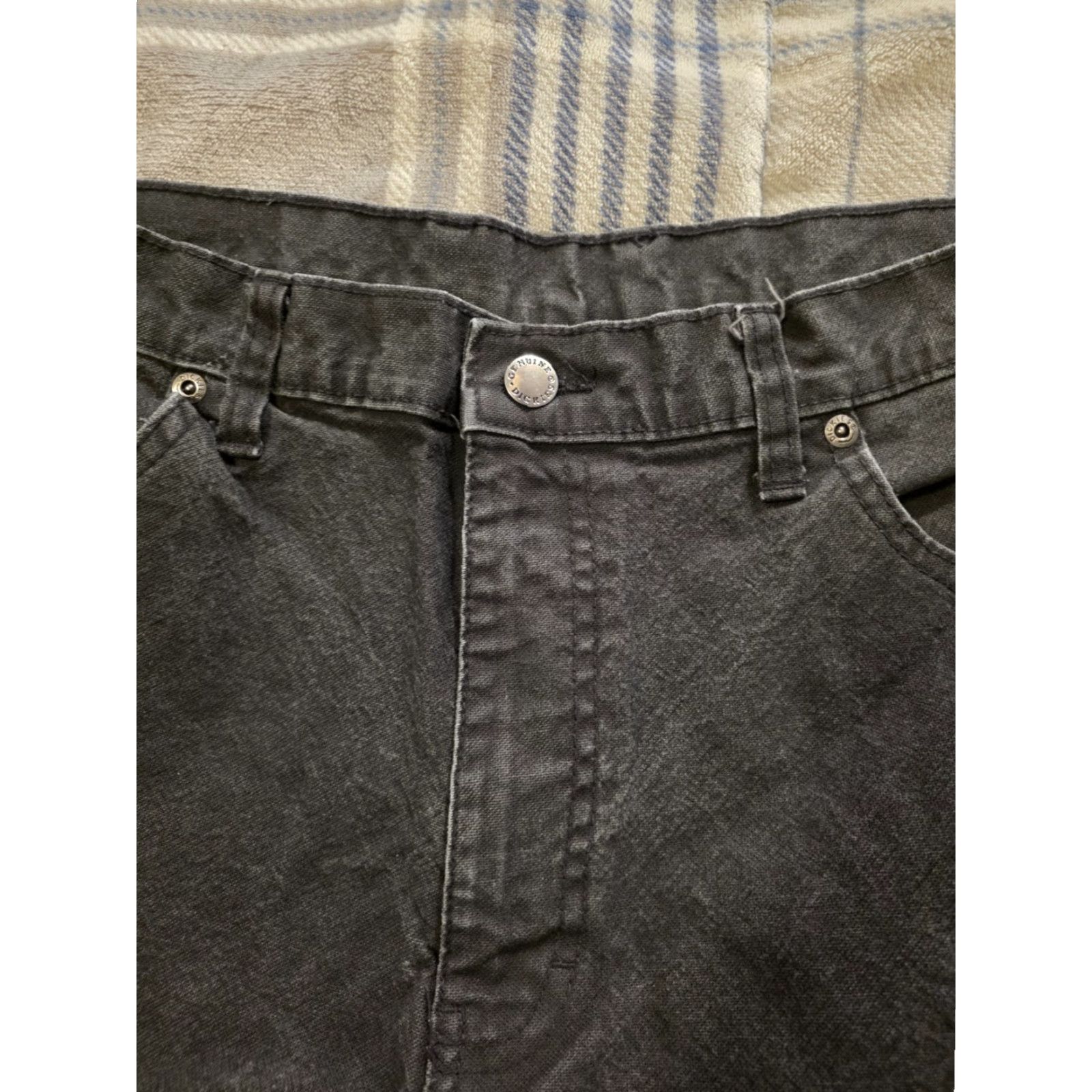Dickies VINTAGE Dickies Pants Canvas Carpenter Y2K Black Faded 33x32 Men's Grunge Streetwear Logo Workwear Casual Relaxed Straight Modern Size US 33 - 5 Thumbnail