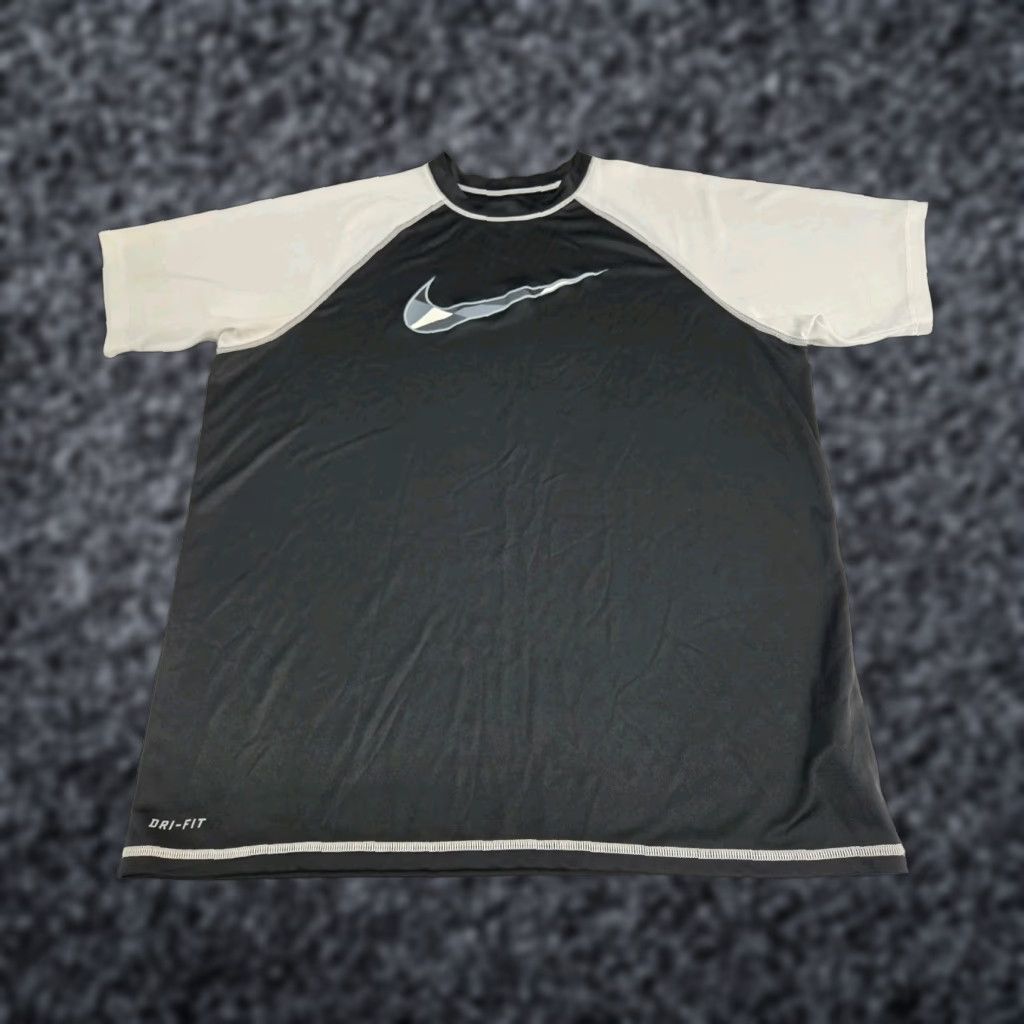 Nike Nike Dri-Fit Mens Short Sleeve Crew Neck T-Shirt Black/White XL Logo Athletic Activewear Shirt Size US XL / EU 56 / 4 - 1 Thumbnail