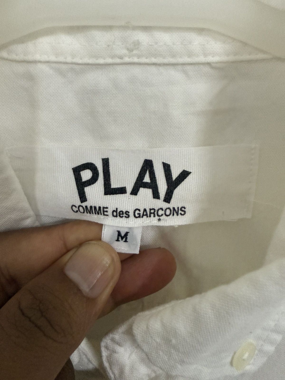 Comme des Garcons Homme Plus COMME DES GARCONS PLAY WHITE BUTTON UP BLACK LOVE EMOJI Size US M / EU 48-50 / 2 - 4 Thumbnail