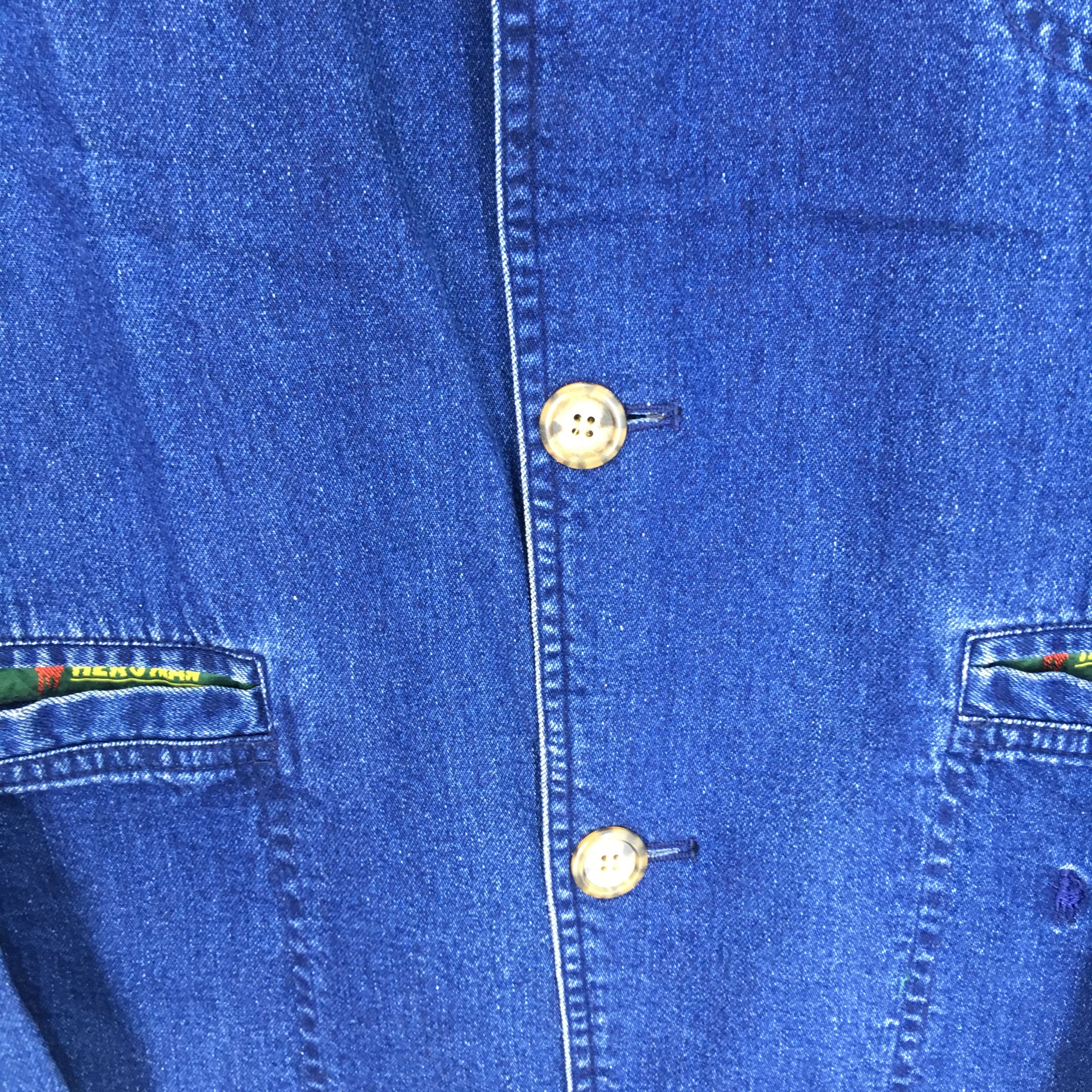 Japanese Brand Vintage 90's Hero Man Denim Worker Jacket Indigo Blue Size US M / EU 48-50 / 2 - 5 Thumbnail