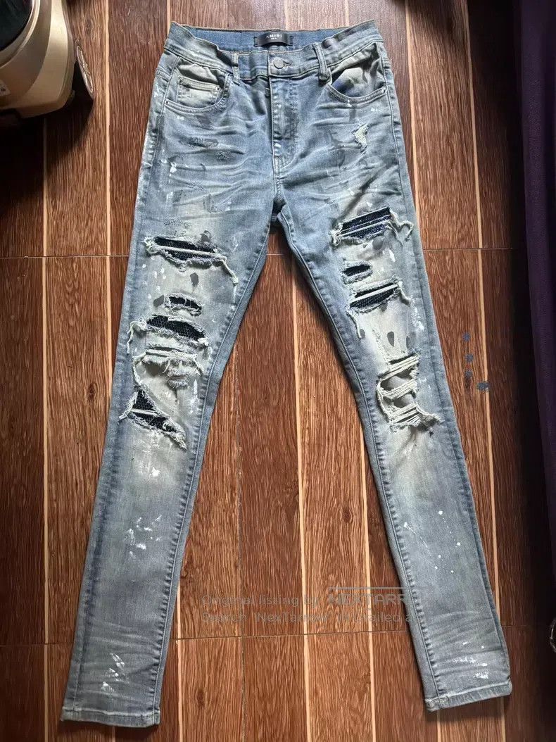 Amiri Amiri Gk Blue Diamond Size US 31 - 1 Thumbnail