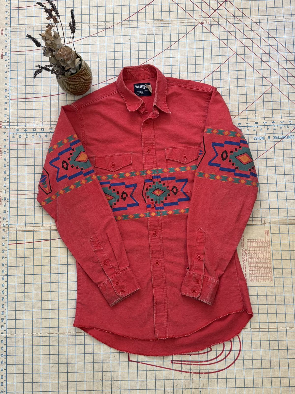 Wrangler Vintage Wrangler Brushpopper Navajo Pattern Button Up Shirt Size US L / EU 52-54 / 3 - 5 Thumbnail