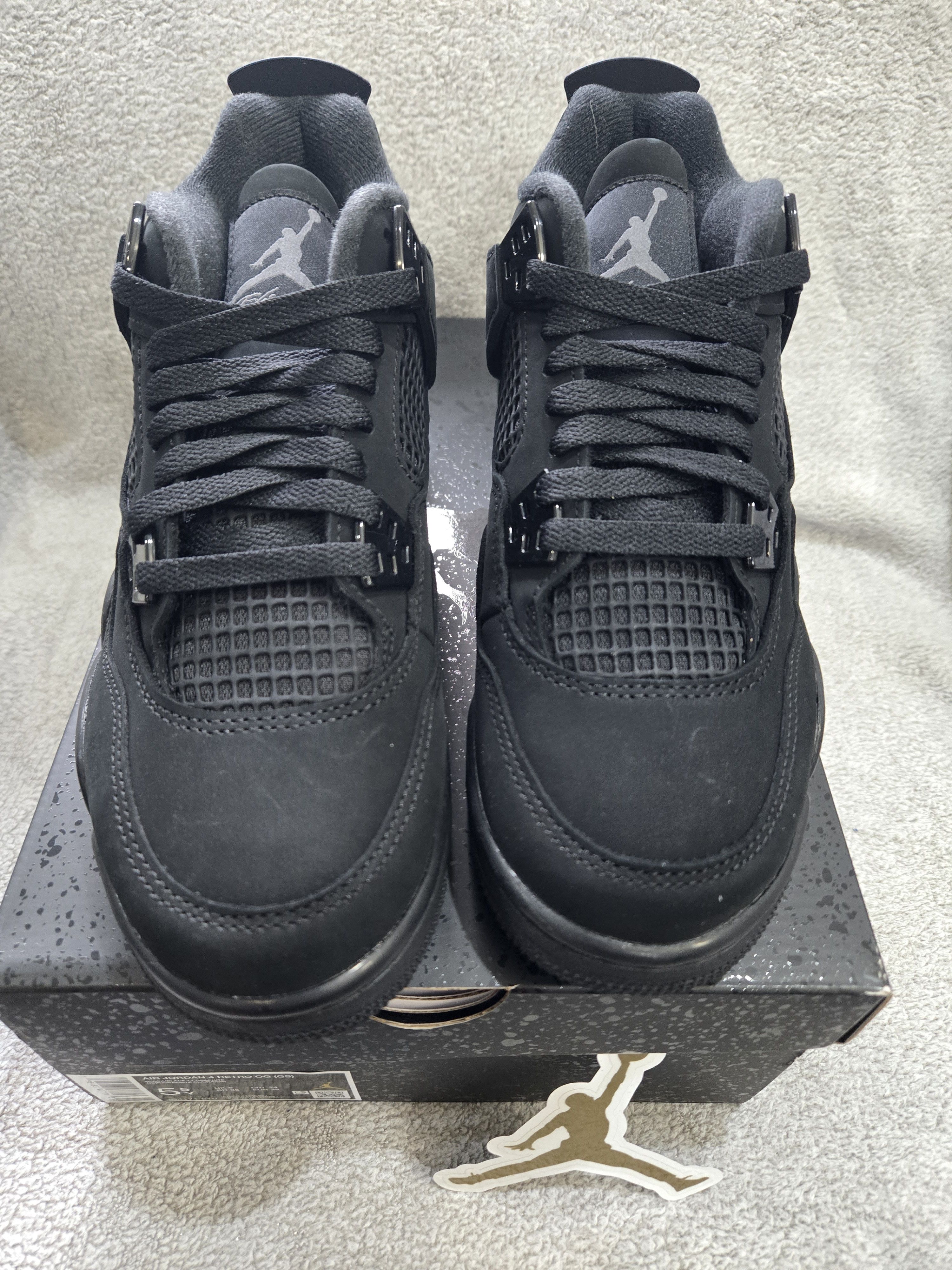 Jordan Brand Jordan 4 Retro Black Cat GS Size 5.5Y Size US 5.5 / EU 38 - 4 Thumbnail