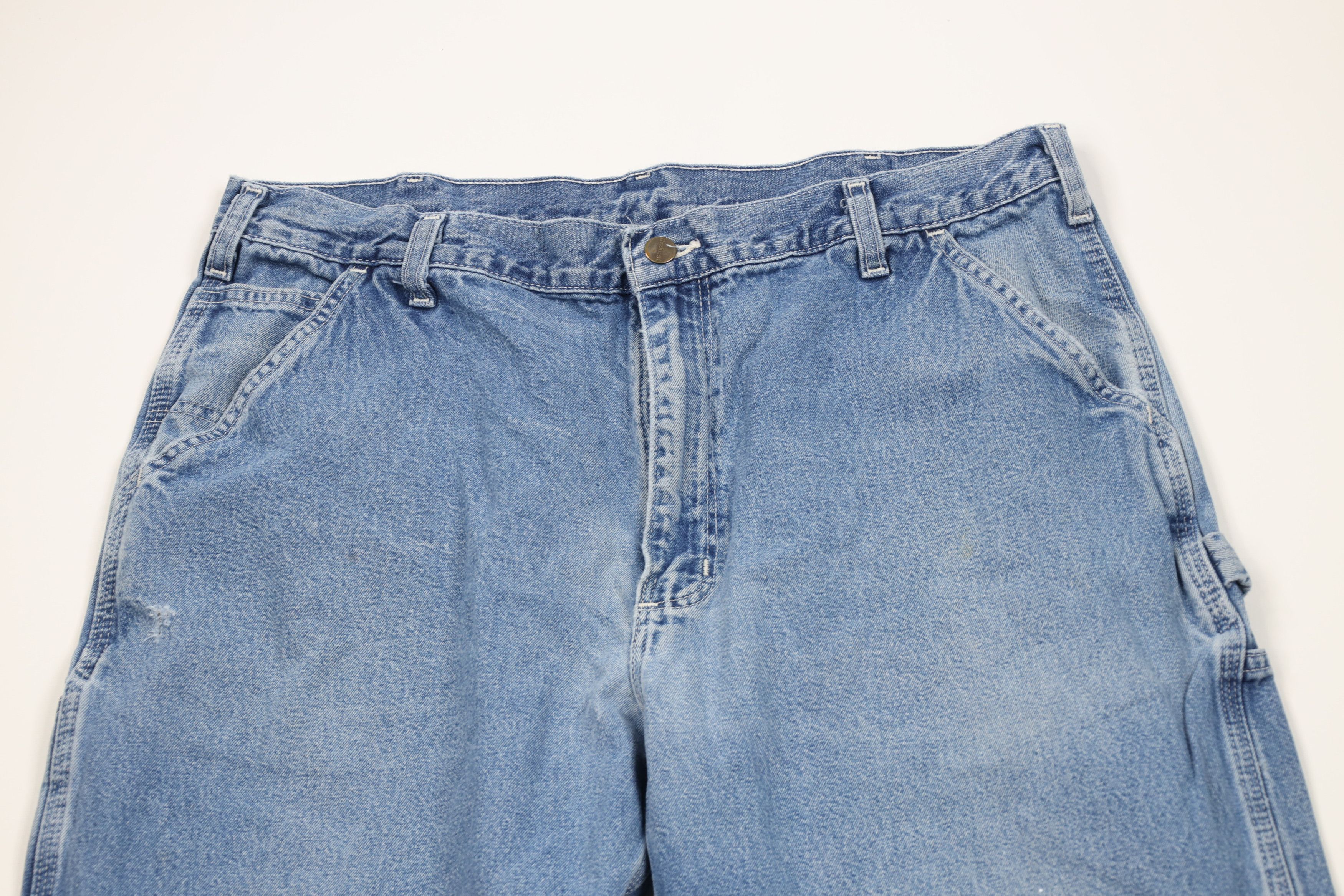 Carhartt Vintage Y2K Carhartt Wide Leg Dungaree Denim Jeans Blue Size US 38 / EU 54 - 2 Thumbnail