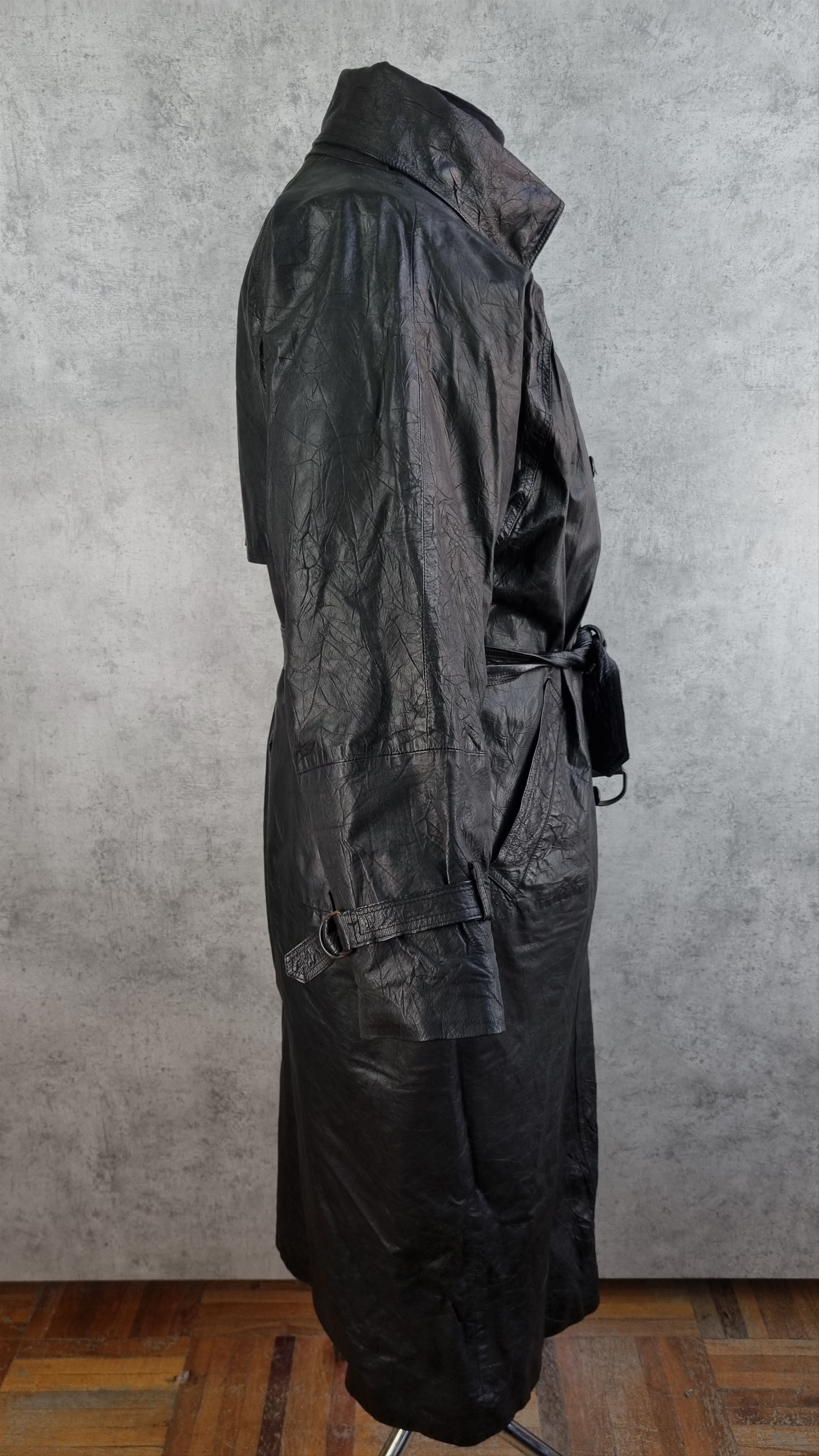 Japanese Brand Unique Double Breasted Long Leather Coat Vintage Trench Size US L / EU 52-54 / 3 - 9 Thumbnail