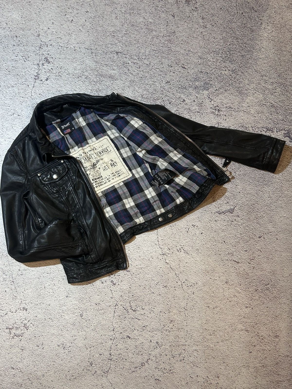 Schott Schott NYC Black Biker Jacket Leather Jacket Lambskin Size S / US 4 / IT 40 - 9 Thumbnail