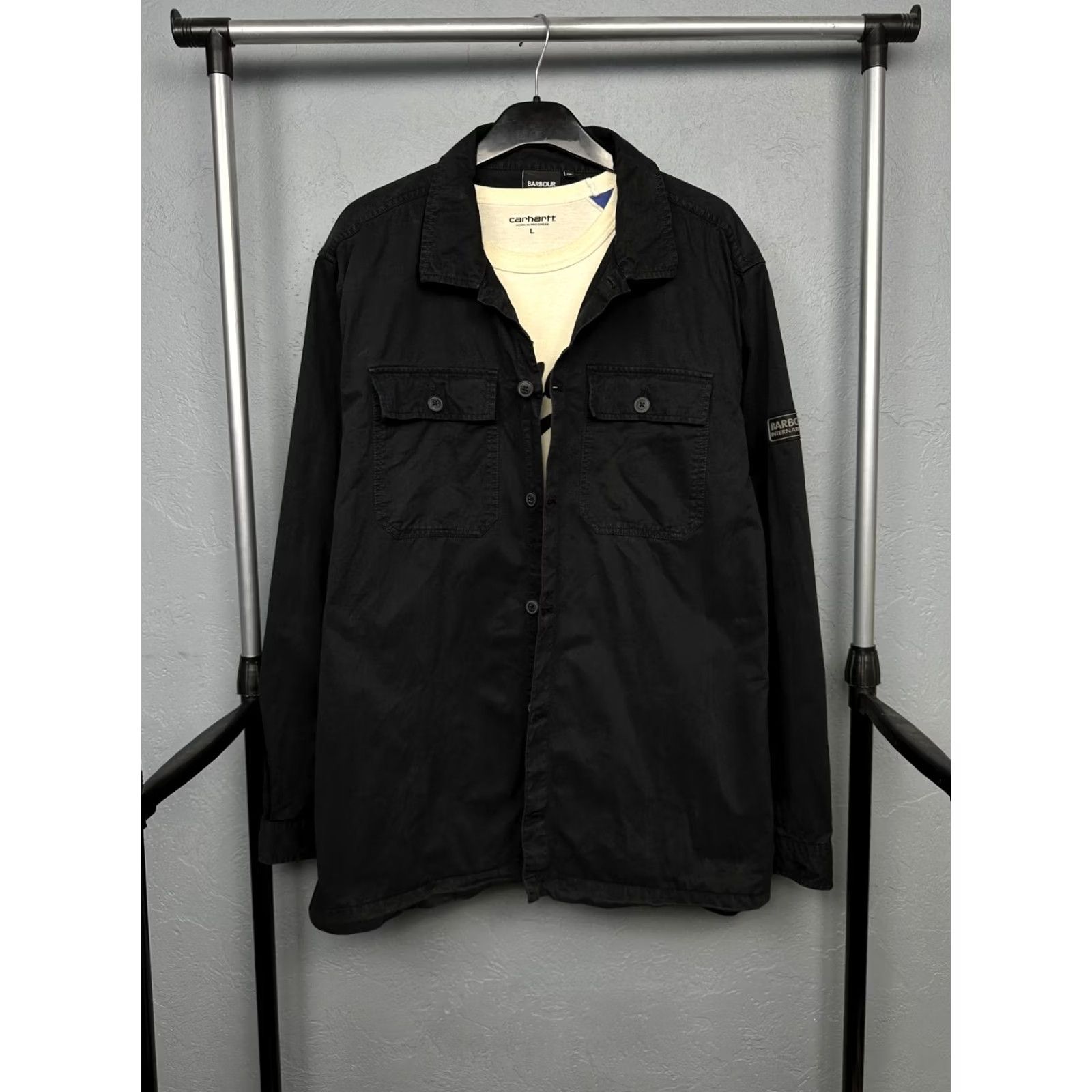 Barbour Barbour International Mens Overshirt Jacket XXL Barbour External Shell Cotton Black 2XL Jacket Mens Size US XXL / EU 58 / 5 - 2 Thumbnail