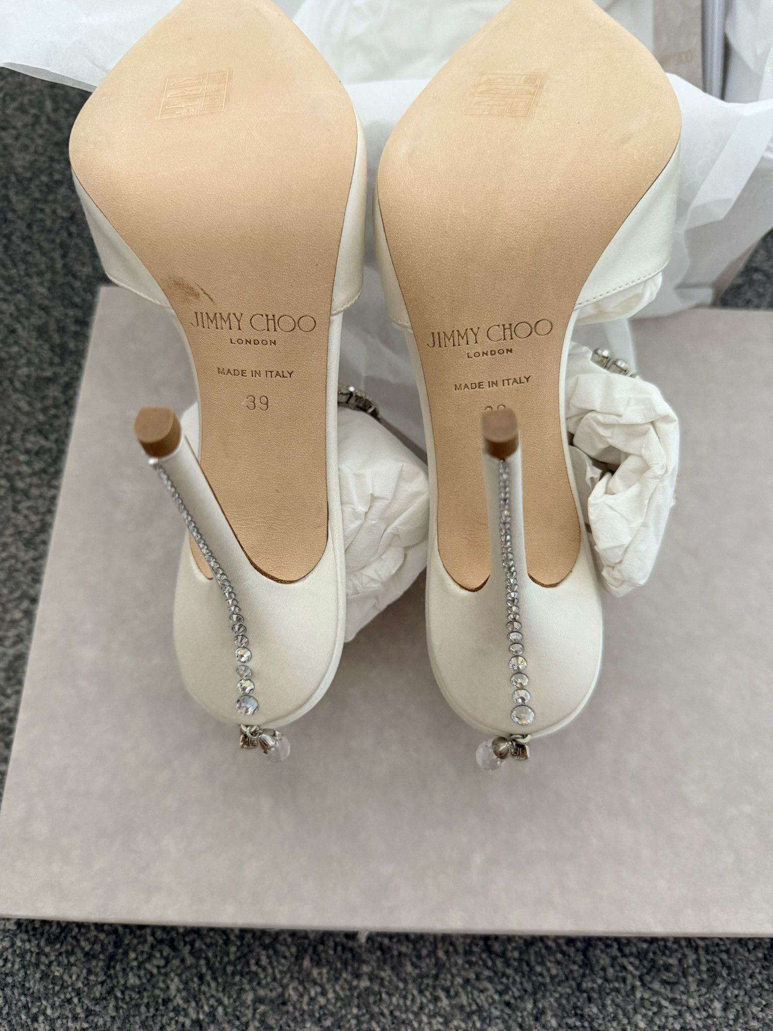 Jimmy Choo Jimmy Choo Saeda 100 l 39 EU Ivory/Crystal Size US 9 / IT 39 - 7 Thumbnail