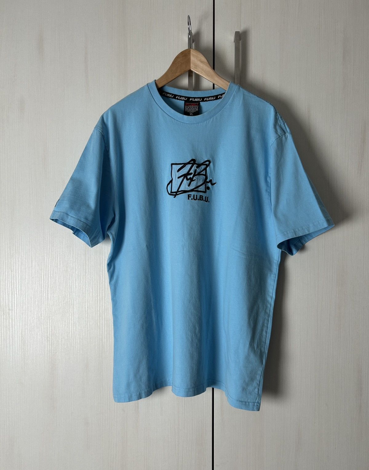 Fubu Vintage Fubu big logo blue shirt mens Size US XL / EU 56 / 4 - 2 Thumbnail