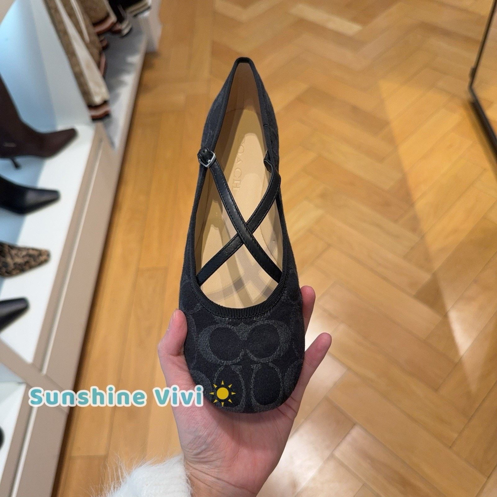 NWT Coach Women Phoebe Ballet Flat Denim Black CDG80 us 7