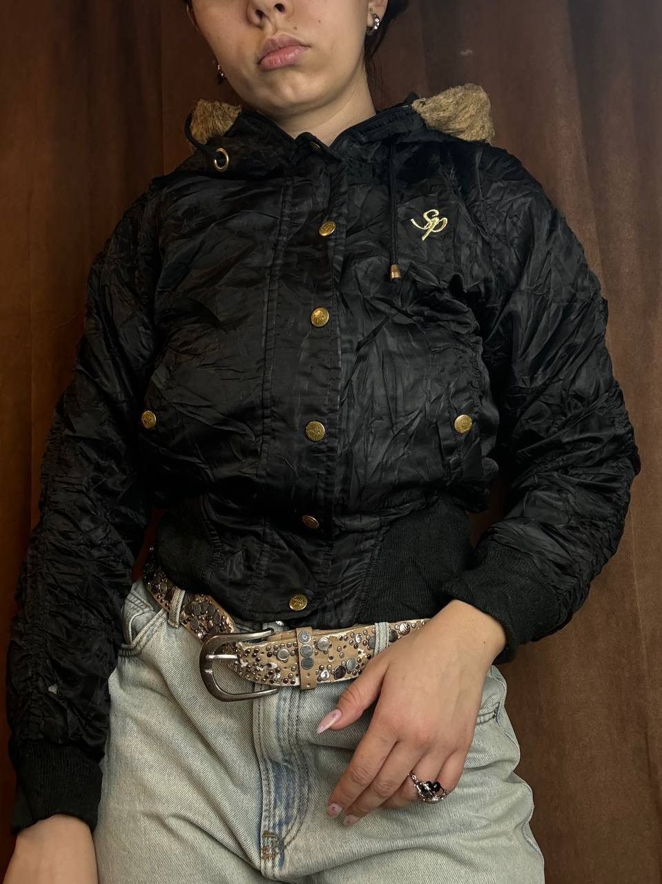 If Six Was Nine × Le Grande Bleu (L.G.B.) × Vintage Vintage Y2K Bomber Owens Style Fur Collar Avantgarde Jacket Size US S / EU 44-46 / 1 - 7 Thumbnail