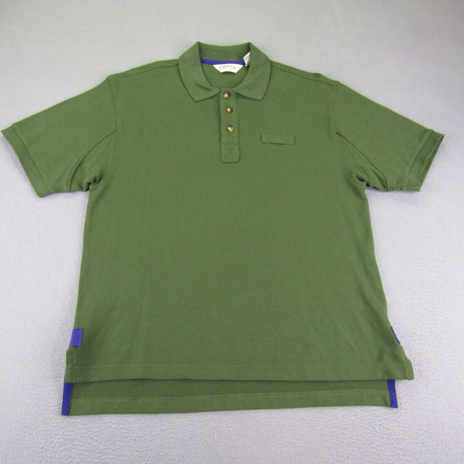 Orvis Shirt Mens XXL 2XL Fishing Hiking Green Button Up Short
