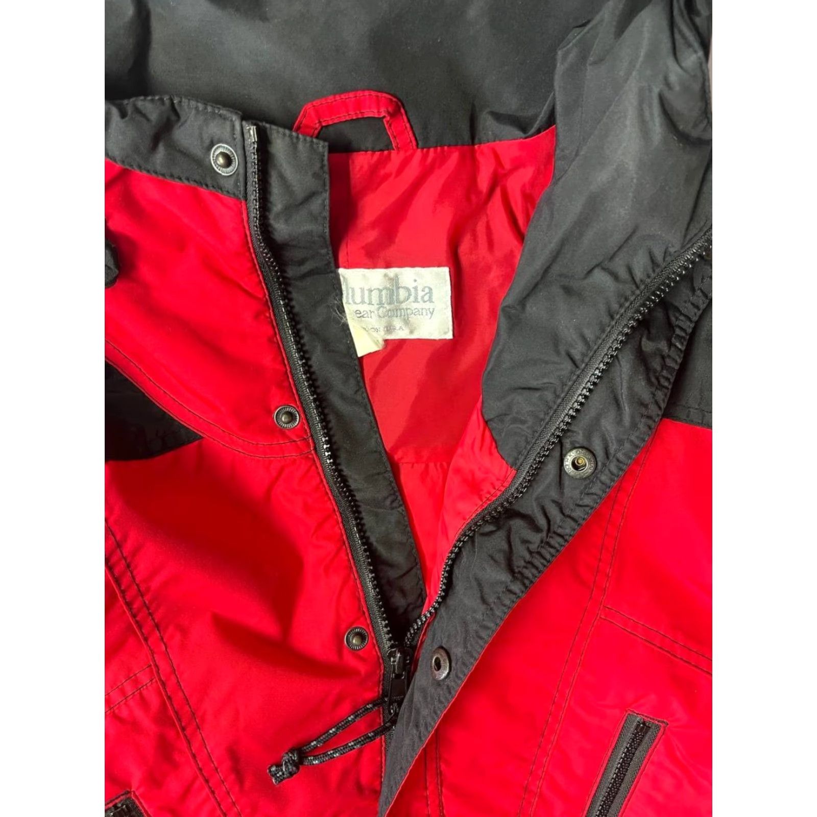 Vintage VINTAGE COLUMBIA GIZZMO Anorak Jacket Men M Red Full Zip Button Windproof 80s 90s Army Style Size US M / EU 48-50 / 2 - 6 Thumbnail