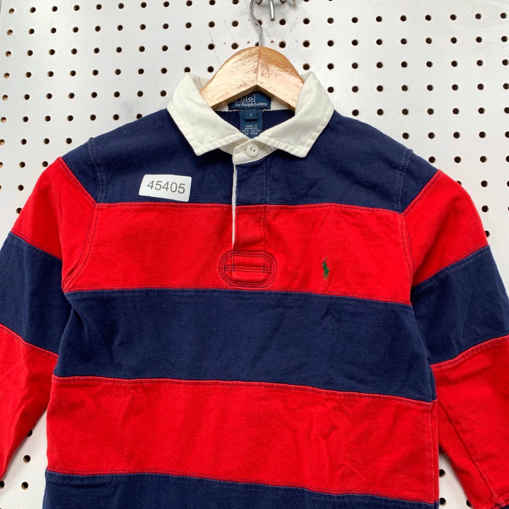 Polo Ralph Lauren VINTAGE Polo Ralph Lauren Rugby Shirt Mens Size 7 Red Blue Striped Long Sleeve Size US M / EU 48-50 / 2 - 3 Thumbnail