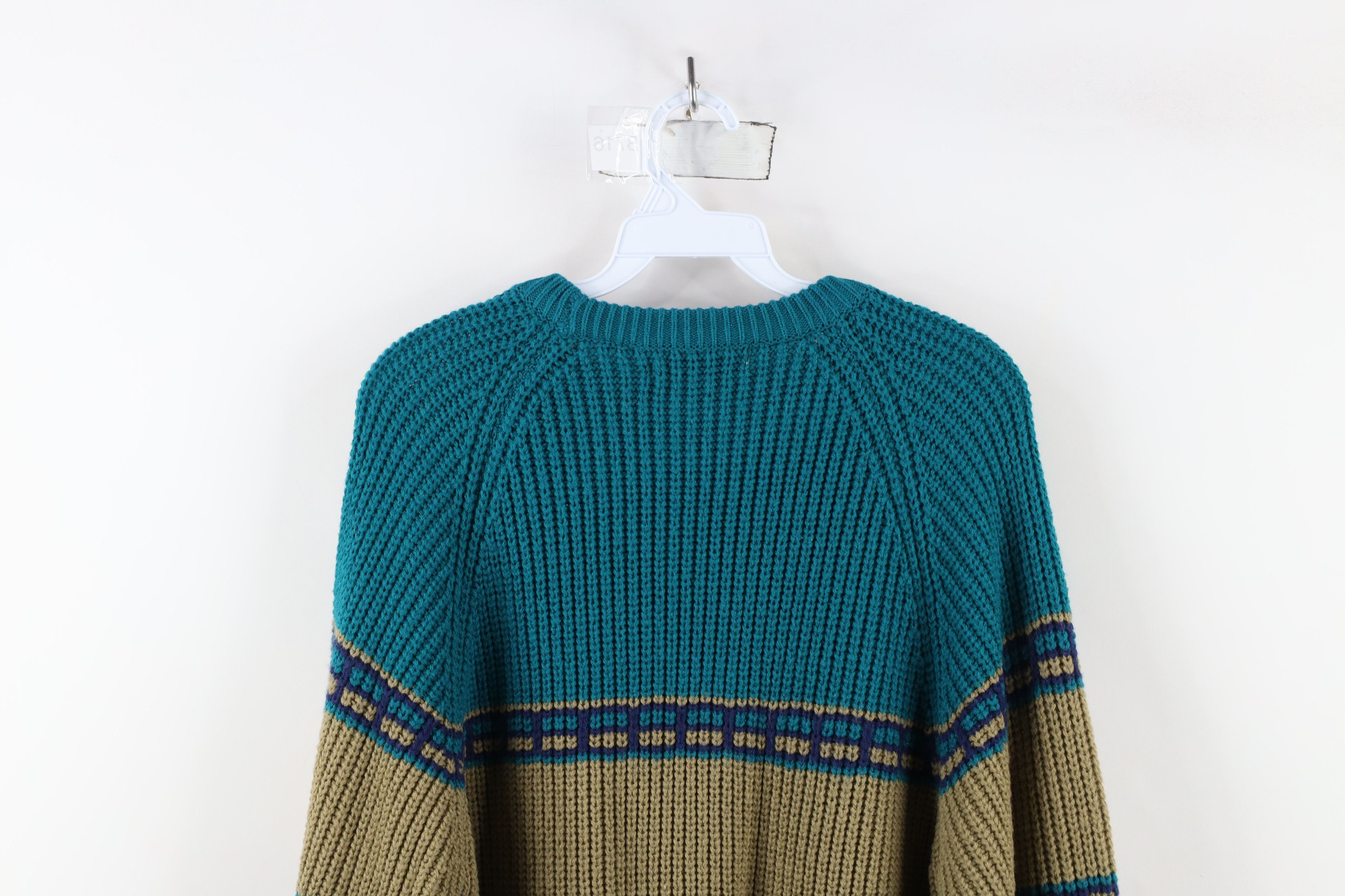 Vintage Vintage 90s Streetwear Chunky Ribbed Knit Crewneck Sweater Size US L / EU 52-54 / 3 - 9 Thumbnail