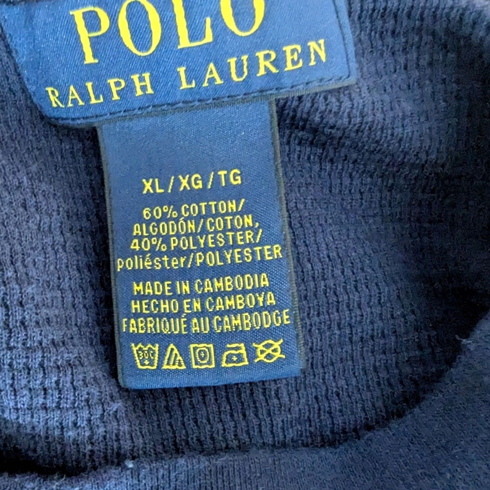 Polo Ralph Lauren Polo Ralph Lauren Navy Blue Long Sleeve Waffle Shirt White Pony Logo Men's XL Size US XL / EU 56 / 4 - 4 Thumbnail
