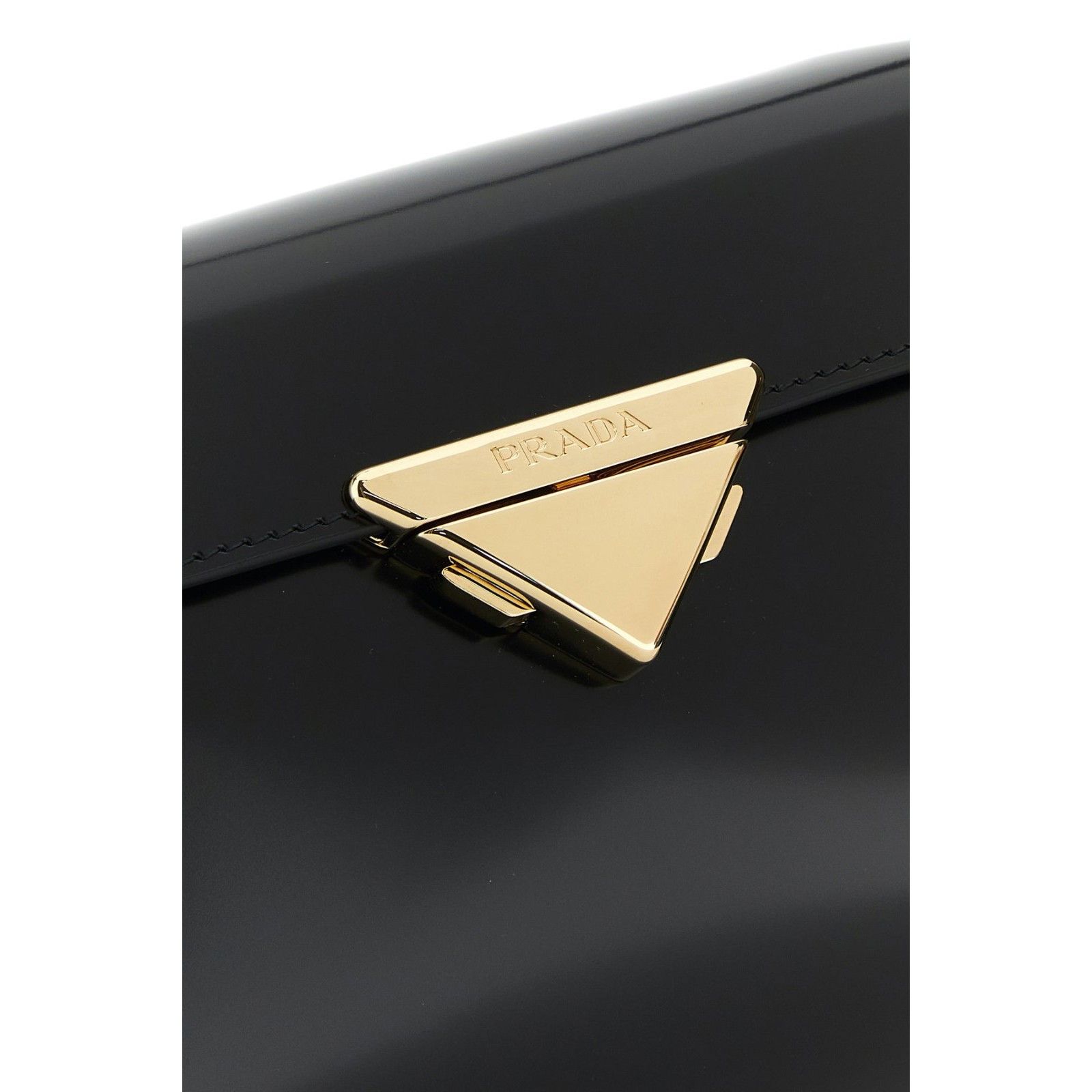Prada PRADA Triangle Medium Black Shiny Leather Shoulder Bag New A Size ONE SIZE - 4 Thumbnail