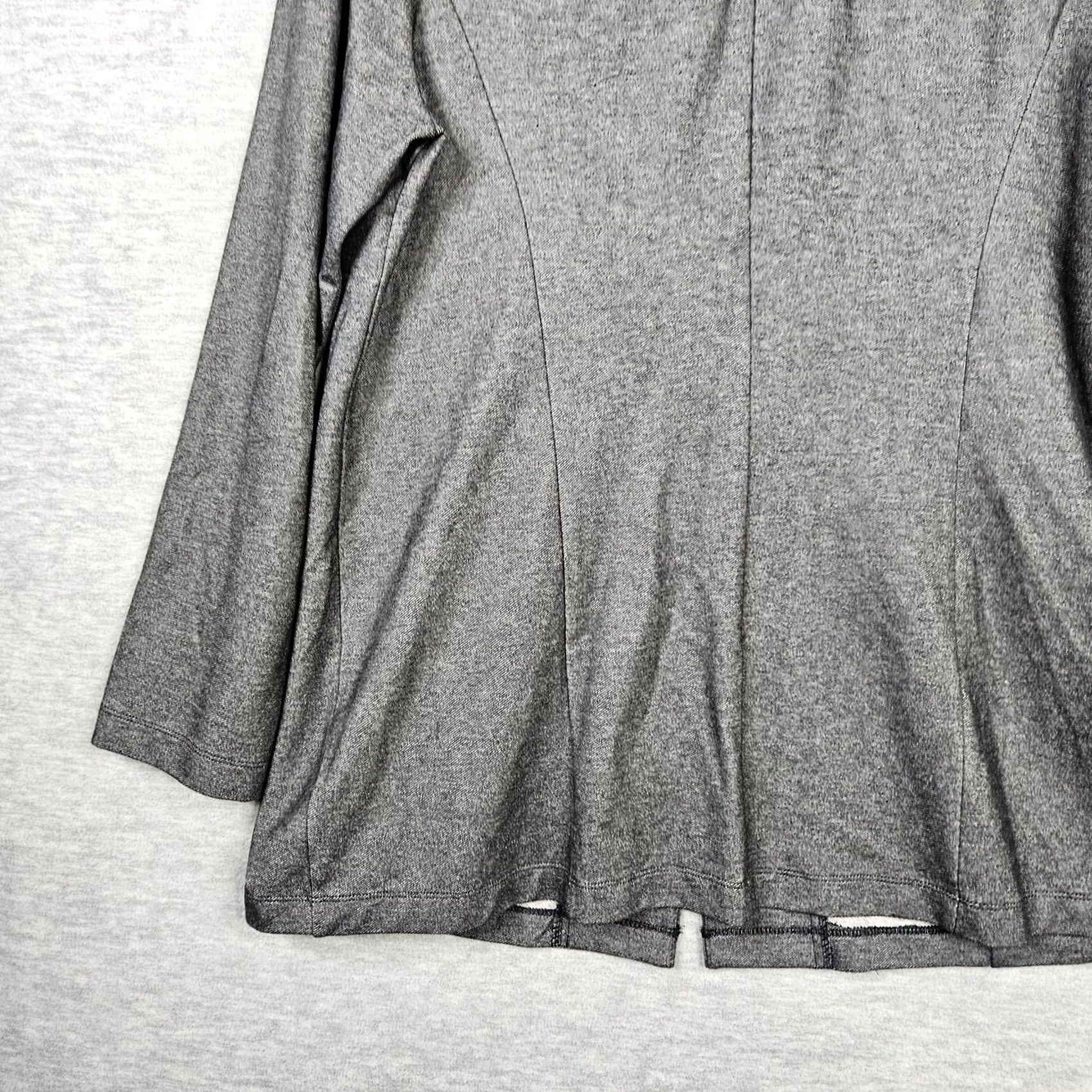 J. Jill J.JILL Wearever Collection Jacket Women Gray Knit One-button Size M Regular Sleeve Long Solid Lightweight Casual Travel Autumn Spring Winter Size M / US 6-8 / IT 42-44 - 5 Thumbnail