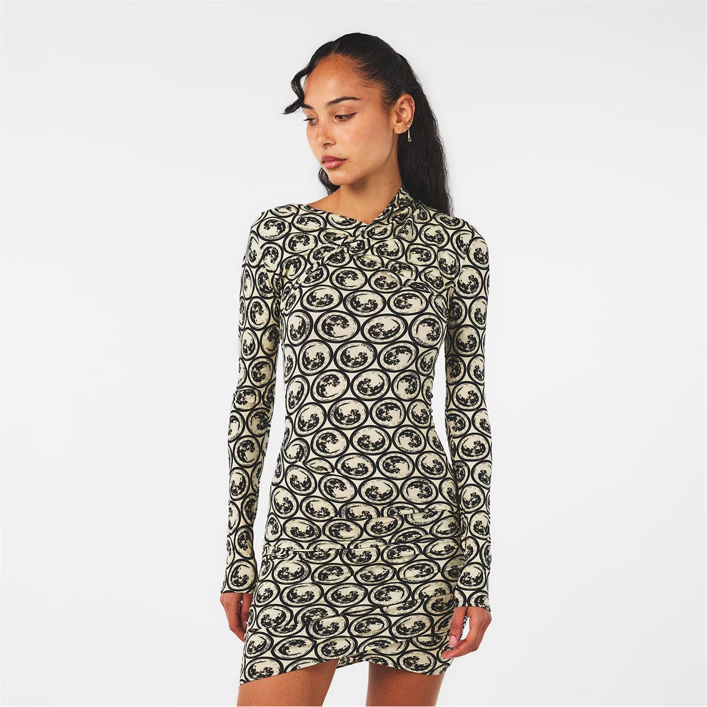 Off-White o1y1125 Mini Dress in White/Black Size M / US 6-8 / IT 42-44 - 4 Thumbnail