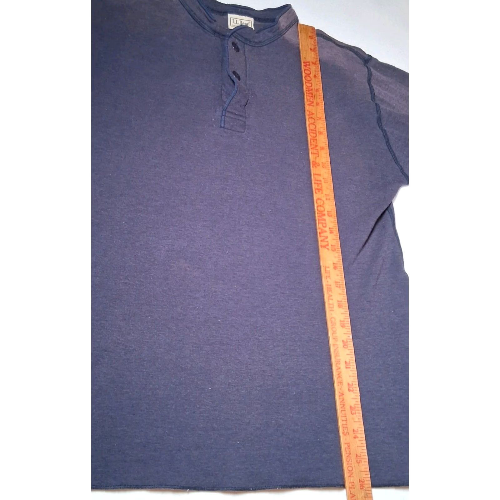 Vintage LL Bean River Driver Shirt Men S Henley Blue Distressed Workwear Wool Blend Button-Up Long Sleeve Shirt Size US S / EU 44-46 / 1 - 4 Thumbnail
