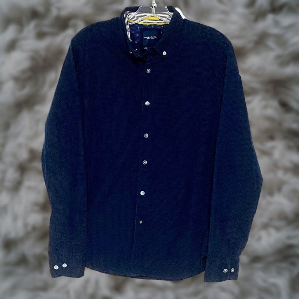 Vintage Denim & Flower Ricky Singh Polka Dots Blue Button Shirt Mens S Classic Preppy Size US S / EU 44-46 / 1 - 1 Thumbnail