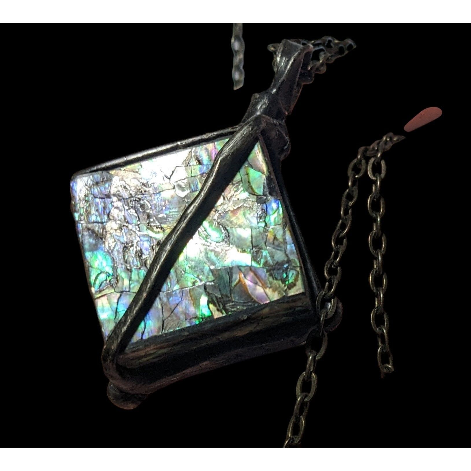 Other Vintage Abalone Crackle Cube Pendant Necklace Size ONE SIZE - 11 Thumbnail