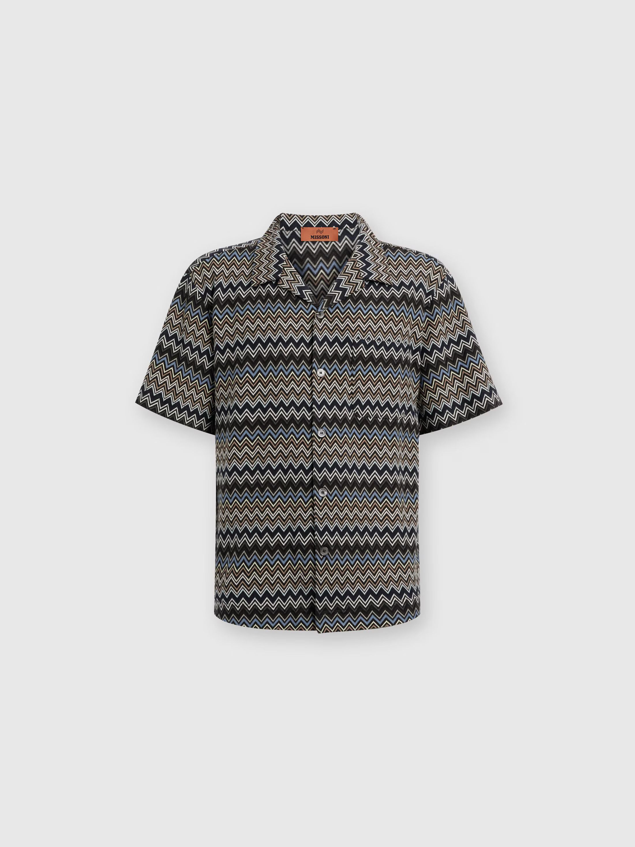 o1mle0925 Zig Zag Bowling Shirt in Multicolor