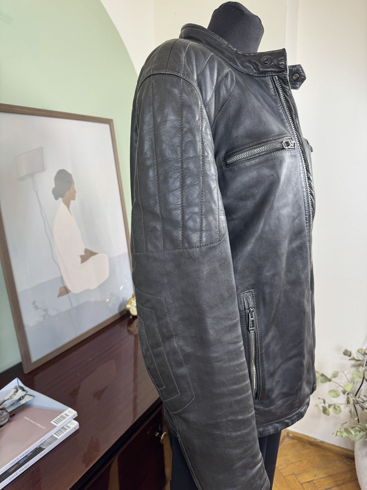 Joop! Joop! Jeans Black Lambskin Leather Biker Jacket Vintage 52 Size US L / EU 52-54 / 3 - 11 Thumbnail