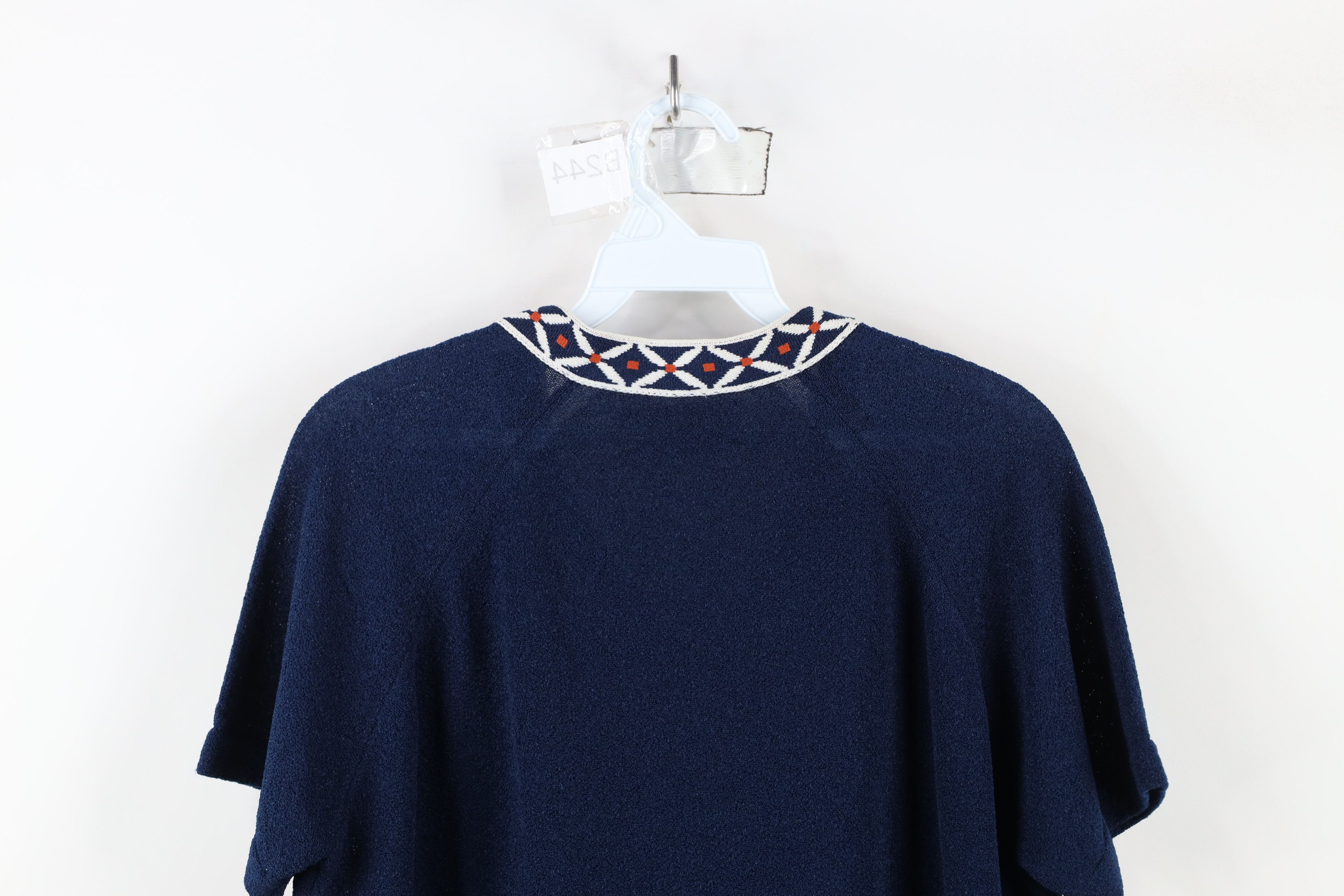 Vintage Vintage 70s Mid Century Modern MCM Flower Knit T-Shirt USA Size M / US 6-8 / IT 42-44 - 10 Thumbnail