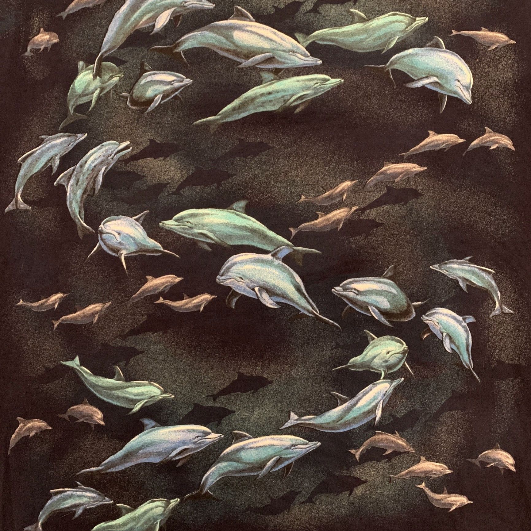 Vintage VINTAGE Bottlenose Dolphin All Over Print Shirt L Men Blue 90s Ocean Theme Mens T-Shirt Size US L / EU 52-54 / 3 - 2 Thumbnail