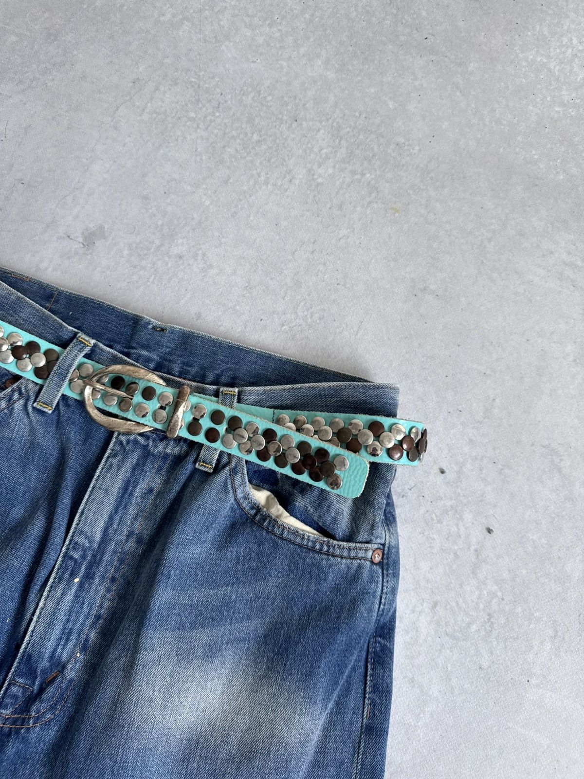 KMRii Vintage Y2K KMRii Style Metal Leather Belt Avant-Garde Hype Size ONE SIZE - 3 Thumbnail
