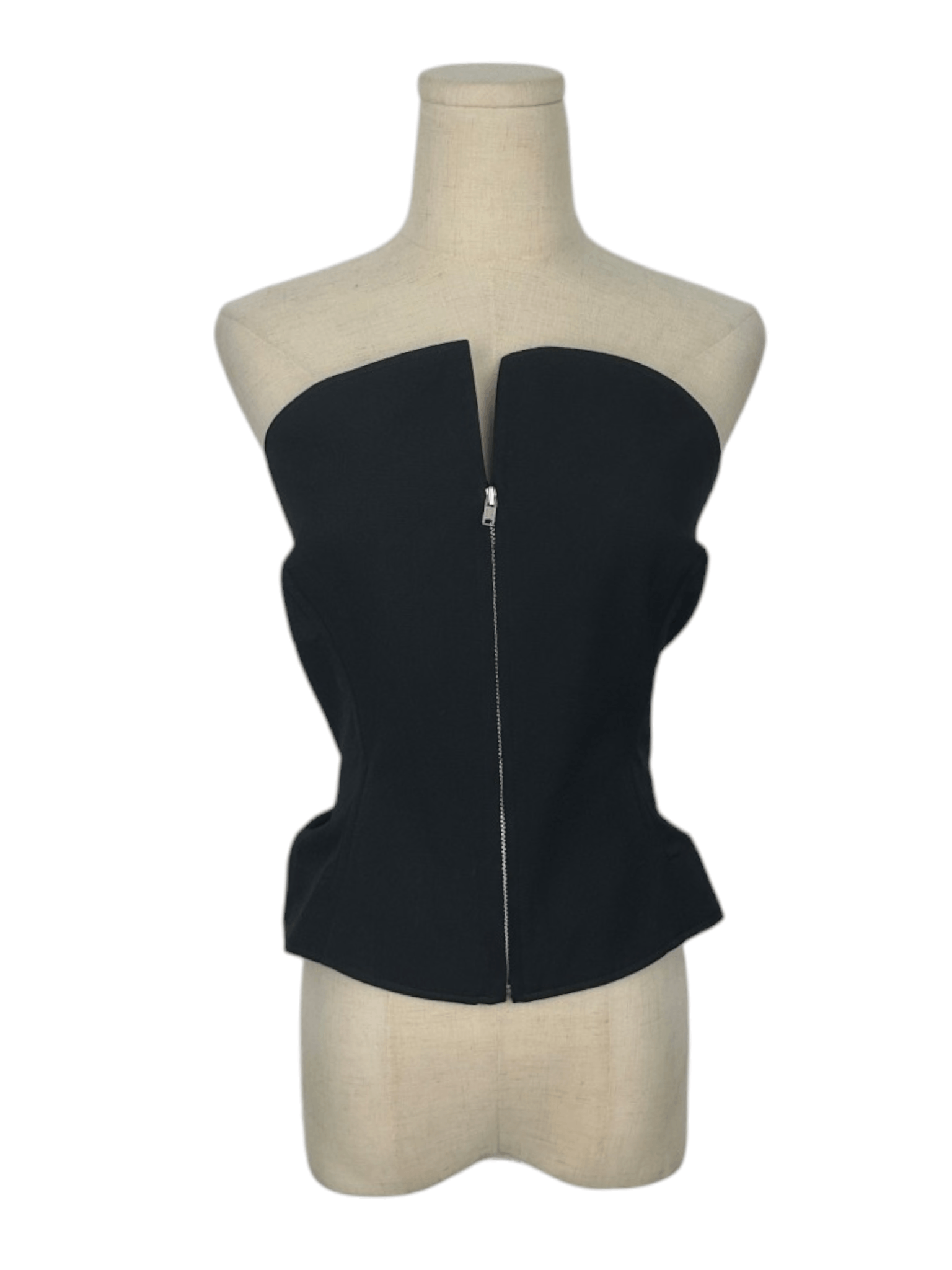 Y's Y'S Black Zip Up Tube Top Size M / US 6-8 / IT 42-44 - 3 Thumbnail