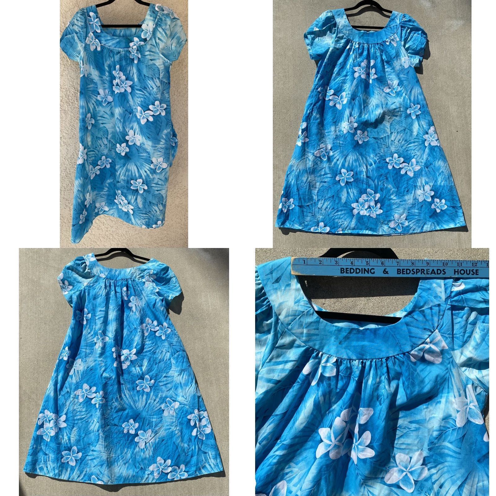Vintage VINTAGE Royal Creations Made In Hawaii Muumuu Mumu Hawaiian Dress Tiki Aloha Size M Blue Cotton Blend Floral Sun/Beach Hawaiian M Womens Size M / US 6-8 / IT 42-44 - 9 Thumbnail