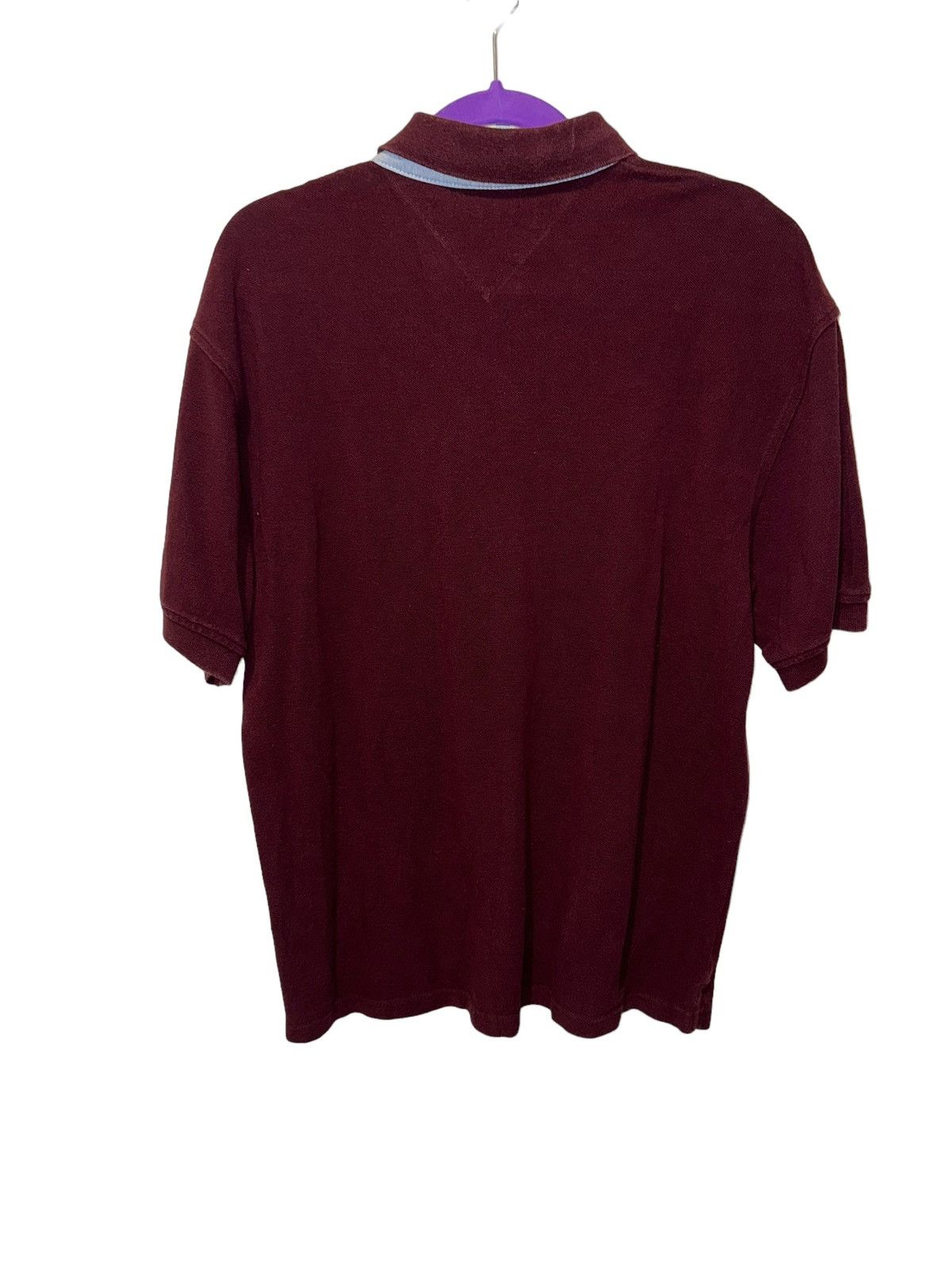 Tommy Hilfiger × Vintage Vintage Tommy Hilfiger Crest Logo Striped Maroon Polo size L Size US L / EU 52-54 / 3 - 2 Thumbnail