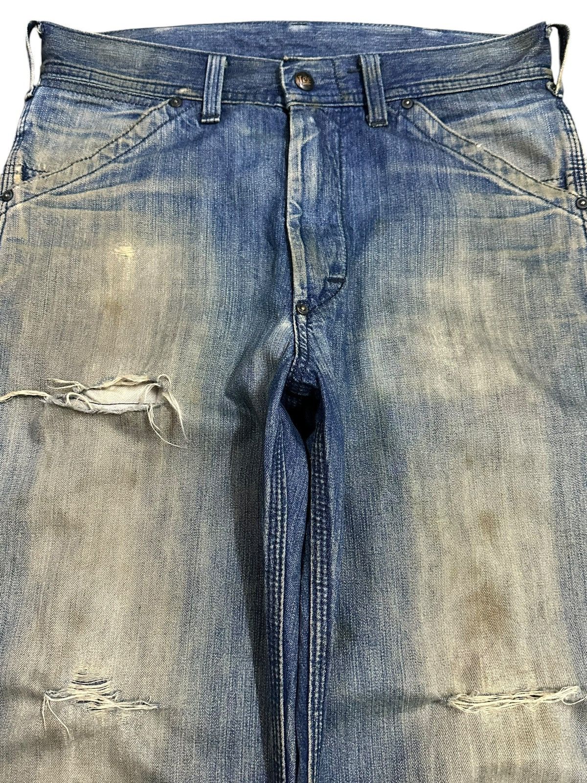 Lee Vintage 90s Lee Mud Faded Wash Distressed Carpenter Jeans Size US 30 / EU 46 - 3 Thumbnail