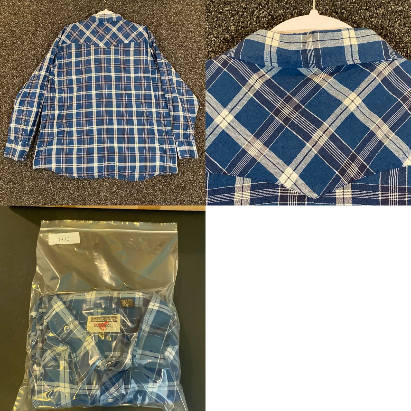 Vintage VINTAGE Youngbloods Shirt Mens 3X Big Man Blue Plaid Pearl Snap Western Wear Size US XXL / EU 58 / 5 - 8 Thumbnail